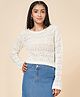 Coolsters by Pantaloons Full Sleeves Mesh Detailed Sweater - White