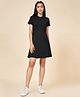 Coolsters by Pantaloons Cotton Elastane Half Sleeves Solid Dress - Black