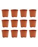 UGAOO Garden Plastic Pots for Indoor Plants (6 inch, Brown/ Terracotta Color, Set of 12)
