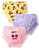 Doodle Poodle Single Jersey Knit Bloomers With Stripes & Cherry Print Pack Of 3 - Purple Yellow & Pink