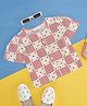 Akkriti by Pantaloons Cotton Half Sleeves Striped & Heart Printed Top - Red