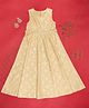 Akkriti by Pantaloons Sleeveless Abstract Foil Printed Dress With Belt - Yellow