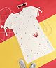 Akkriti by Pantaloons Cotton Flax Half Puffed Sleeves Heart Printed Dress - Off White
