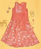 Akkriti by Pantaloons Viscose Rayon Sleeveless Floral Embroidered Lehenga Choli  With Dupatta Set - Orange