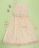 Akkriti by Pantaloons Sleeveless Floral Embroidered & Sequins Embellished Lehenga Choli With Dupatta Set - Off White