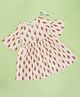Akkriti by Pantaloons Half Bell Sleeves Floral Printed Dress With Sling Bag - Ecru