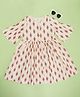 Akkriti by Pantaloons Half Sleeves Floral Printed Dress With Bag - Cream