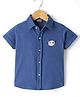Little Kangaroos Cotton Woven Half Sleeves Solid Colour Shirt - Blue