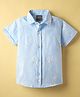 Little Kangaroos Cotton Woven Half Sleeves Shirts With Tropical Print - Light Blue