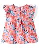 Babyhug Rayon Woven Frill Sleeves Top with Floral Print - Pink