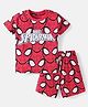 Babyhug Marvel Single Jersey Knit Half Sleeves Shorts Night Suit With  Spider-Man Print - Red