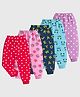 KUCHIPOO Pack Of 5 Polka Dots & Pandas Printed Pajamas - Pink Blue Red Magenta & Purple