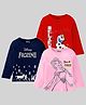 KUCHIPOO Pack of 3 Disney Frozen Featuring Full Sleeves Elsa & Olaf Printed Tees - Red Pink & Blue