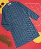 Indus Route by Pantaloons Cambric Full Sleeves Striped & Dots Printed Kurta - Navy Blue
