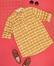 Indus Route by Pantaloons Cambric Full Sleeves Abstract Printed Kurta - Mustard