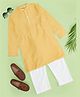 Indus Route by Pantaloons Full Sleeves Floral Embroidered Kurta Pyjama Set - Light Yellow
