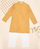 Indus Route by Pantaloons Full Sleeves Floral Embroidered Kurta Pyjama Set - Mustard