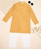 Indus Route by Pantaloons Full Sleeves Floral Embroidered Kurta Pyjama Set - Mustard