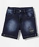 Enfance Butterfly Embroidered Mild Washed Shorts - Black