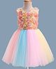 Enfance Sleeveless Rose Applique Detailed Flared Dress - Multi Colour
