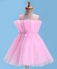 Enfance Sleeveless Beads Embellished Bow Applique Dress - Pink