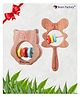 Brain Factory Wooden Owl & Bear Teething Rattle Toy Combo (Pack of 2) - Neem Wood, Safe & Eco-Friendly Teething Relief for Babies