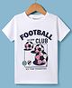 Lazy Bones Sinker knit Half Sleeves T-Shirt with Football Print - White