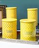 VONCASA Tea & Sugar Jar (Each 900 ml) + Cookie & Namkeen Jar (Each 1700 Ml) - Polka Dot Yellow, Set Of 4