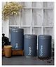 VONCASA Coffee, Tea & Sugar - Metal Jar Set Of 3, Grey Color, 1450 ml