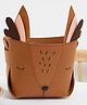 VONCASA Dark Brown Canvas Basket Organizer With Handle