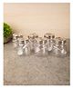 VONCASA Jars, Transparent & Silver, Plastic, Set of 6, 200 ml