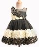 Enfance Sleeveless Floral Applique Detailed Shimmered Dress - Mehndi