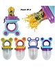 Baby Miniature Food Grade Silicone Baby Food Fruit Feeder Kids Pacifier Fruit And Vegetable Feeder PACK OF 2- COLOR MAY VARY