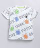 giniekids Cotton Half Sleeves Think Text Printed Tee - White