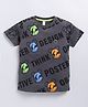 giniekids Cotton Half Sleeves Think Text Printed Tee - Grey