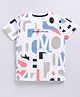 giniekids Cotton Half Sleeves Alphabets Printed Tee - White