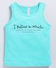 giniekids Cotton Blend Knit Sleeveless Typography Printed Tank Top - Mint