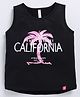 giniekids Cotton Blend Sleeveless California Text Printed Vest - Black