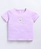 giniekids Cotton Half Sleeves Bow Patch Detailed Top - Lavender