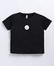 giniekids Cotton Half Sleeves Bow Patch Detailed Top - Black