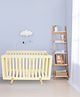 Mi Arcus Rubber Wooden Cot Cum Junior Bed with 2 Level Adjustable Height - Beige