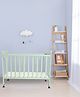 Mi Arcus Rubber Wood Cot & Junior Bed with 3-Level Adjustable Height, Cot Rail & Removable Wheels  Green