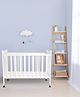 Mi Arcus Rubber Wood Cot & Junior Bed with 3-Level Adjustable Height, Cot Rail & Removable Wheels  White