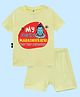 The Peppy Tend 100% Cotton Mahashivratri Theme Half Sleeves My First Mahashivratri Har Har Mahadev Text Printed Tee & Shorts Set - Yellow