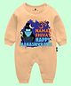 The Peppy Tend Mahashivratri Theme 100% Cotton Full Sleeves Om Namah Shivay Happy Mahashivratri Text Printed Romper - Peach