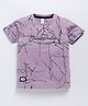giniekids Cotton Half Sleeves Typography & Abstract Printed Tee - Lavender