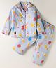 Enfance Core Cotton Woven Full Sleeves Ice Cream Printed Coordinating Night Suit Set - Grey