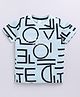 giniekids Cotton Blend Half Sleeves Alphabets Printed Tee - Grey
