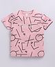 giniekids Cotton Blend Half Sleeves Always Try Your Best Text & Abstract Printed Tee - Dusty Pink