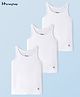 Honeyhap Premium 100% Cotton Spandex Knit Sleeveless Solid Color Vests with Bio Finish Pack of 3 - Bright White
